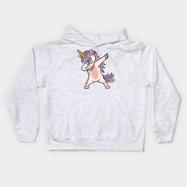 Dabbing Unicorn Cute Unicorns Lover Gift Kids Hoodie by basselelkadi